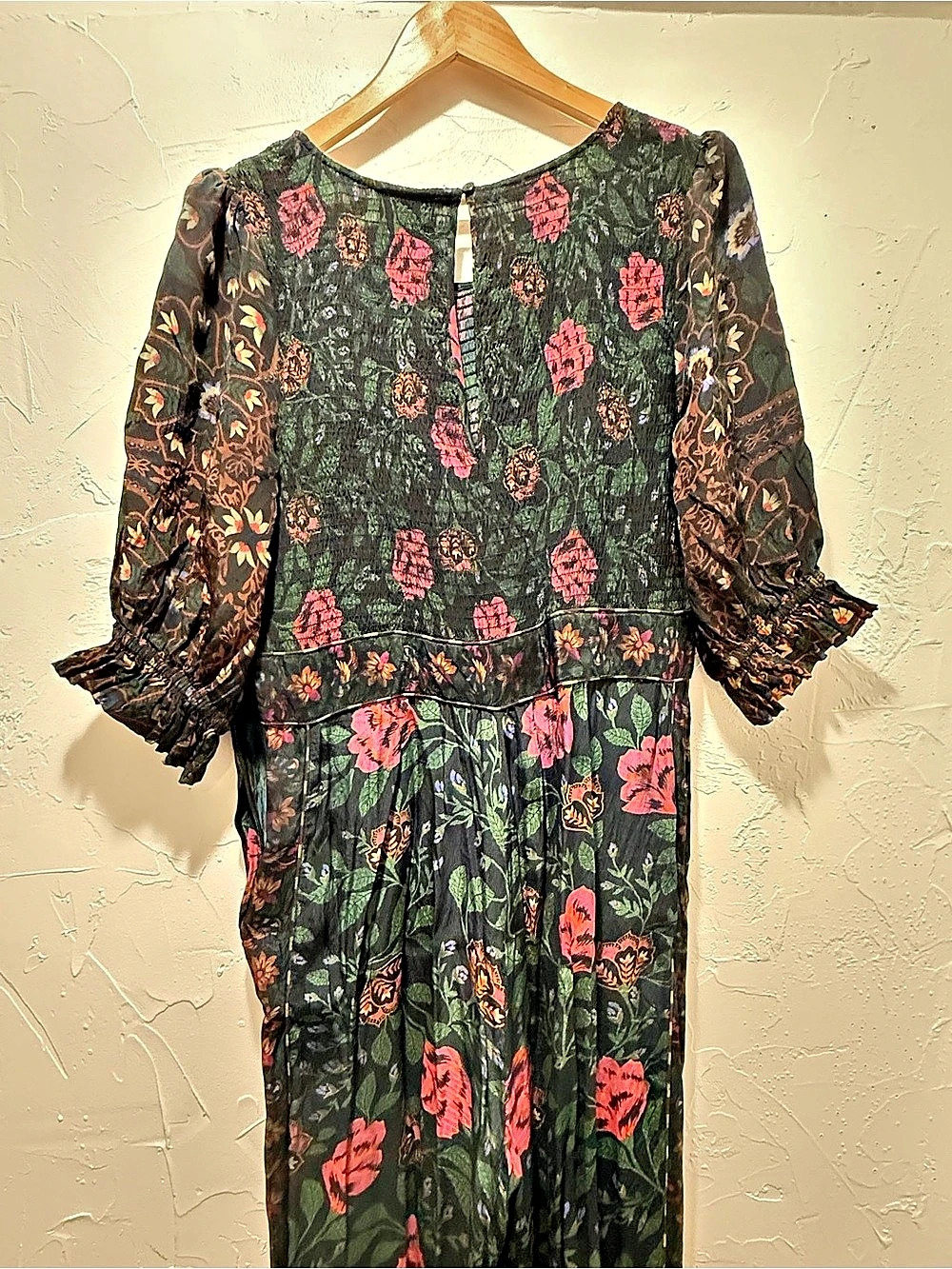 Farm Rio Floral Jumpsuit Black & Pink Size XL Like New
